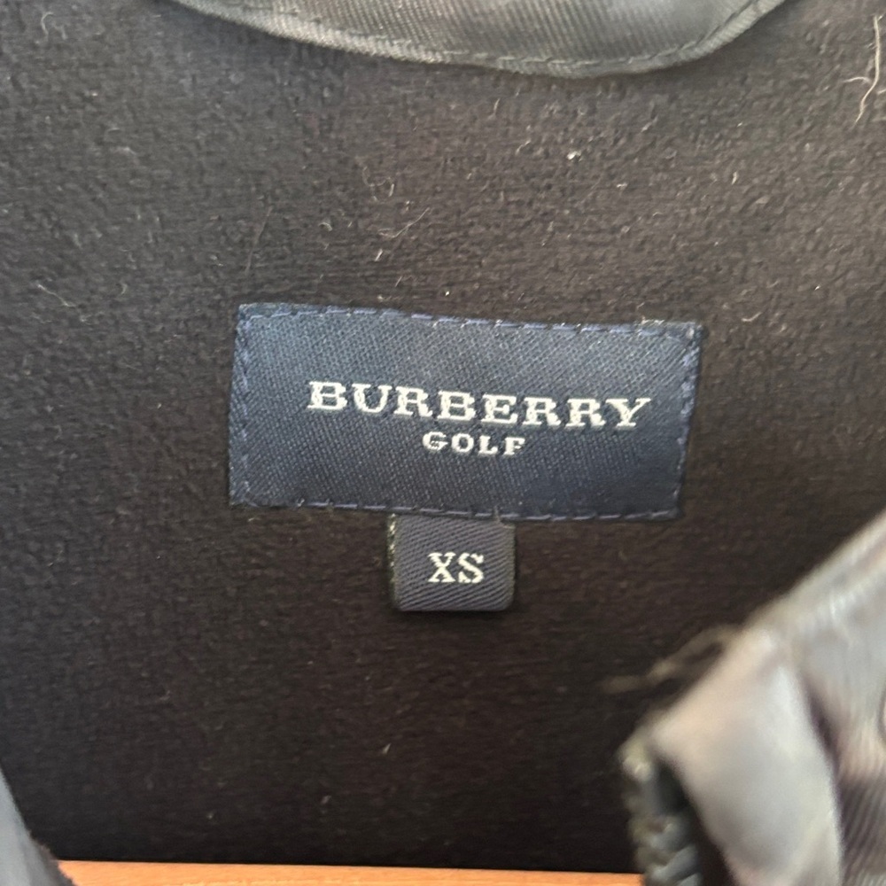 Burberry Golf Puffer Black Plaid Fleece Jacket Coat size XS - Picture 2 of 14